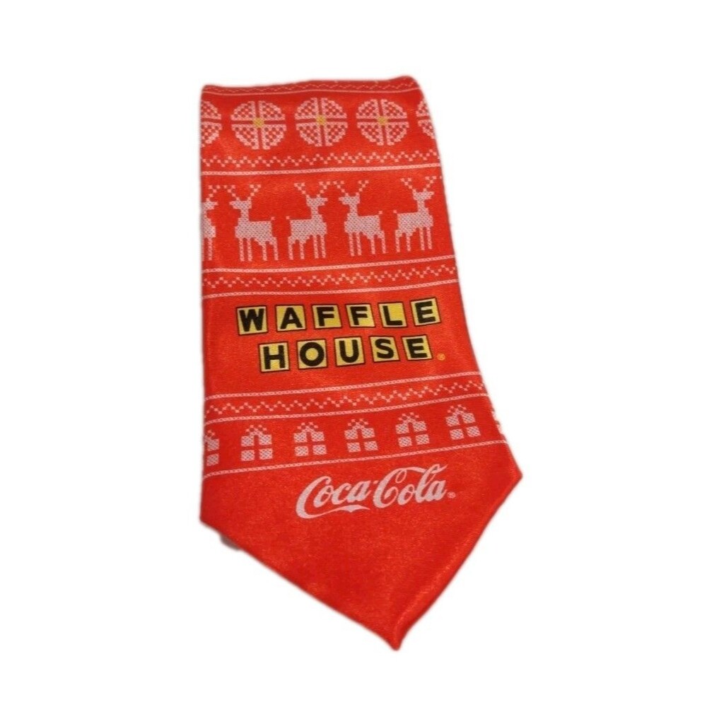 Waffle House Coca Cola Red Christmas Tie